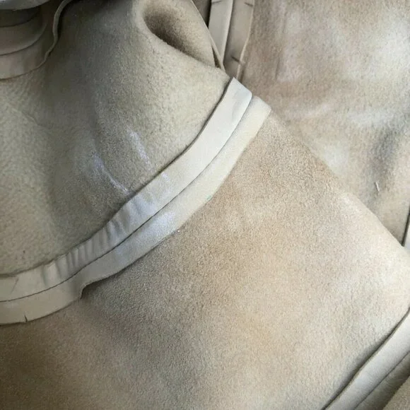 MICHAEL HOBAN Women's Vintage 90s SMALL North Beach Leather Tan Tank Top Shirt - Picture 6 of 7